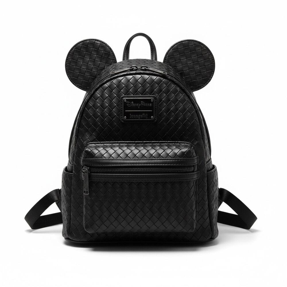 Disney Parks x Loungefly Mickey Mouse Black Woven Mini Backpack